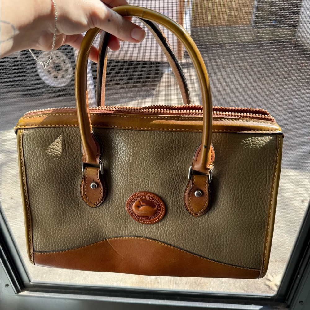 Dooney & Bourke Olive and Brown Satchel